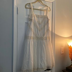 Cream and white sun dress.